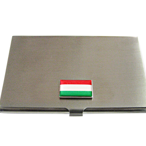 Hungary with crest - Car Flag 12x16 Hungary Flag Business Card Holder